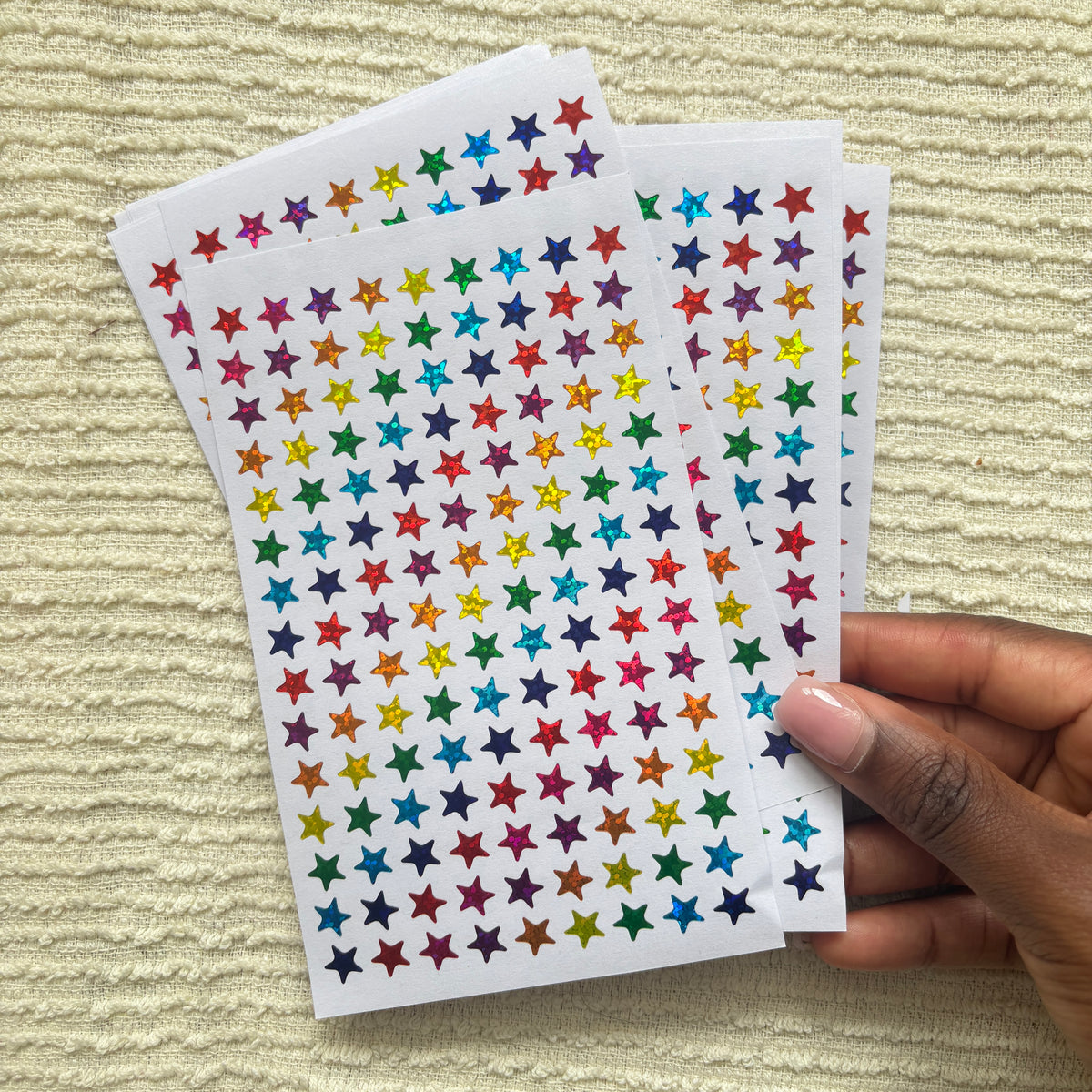 Sparkle star sticker sheet, 135 stars x sheet