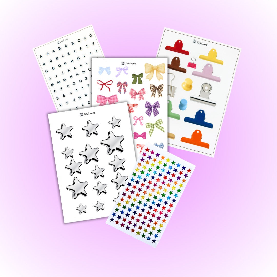 Essentials Sticker sheet pack, 5 sheets