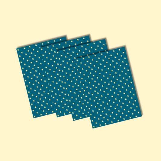 Self Adhesive Craft Paper Pack of 4 - Single designs yellow stars